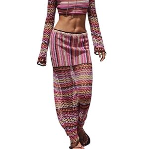 Free People Bali Sunrise Crochet Maxi Skirt Multicolor Small NWT